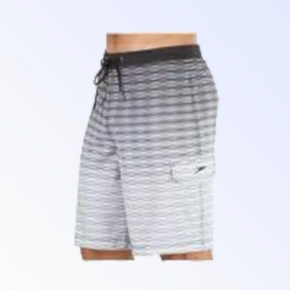 Men's Speedo black and white ombre Swim Board Shorts (7784103) size 36 - Picture 1 of 8